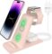 HATALKIN 3 in 1 Wireless Charging Station Compatible for Apple Products Multiple Devices Charger for Apple Watch Ultra 9 8 7 SE 6 5 4 AirPods Pro iPhone 15 14 13 12 11 Pro Max/X/XS Fast Charger Stand